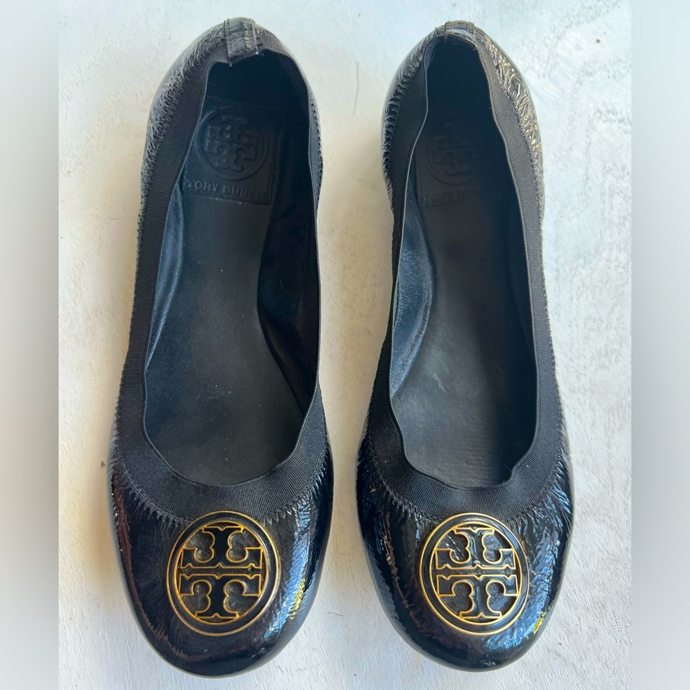 Tory Burch patent leather elastic ballerina Flats
